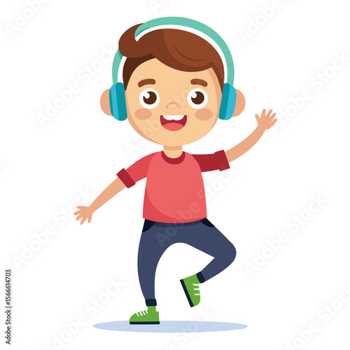 happy boy running