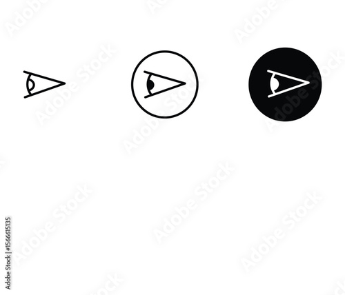 Eye side icon set in black. side icon Graphic vector set
