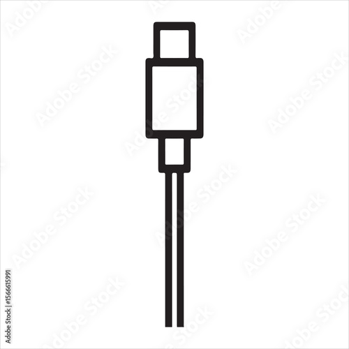 Isolated old electric lamp post with vintage street light and black electrical plug