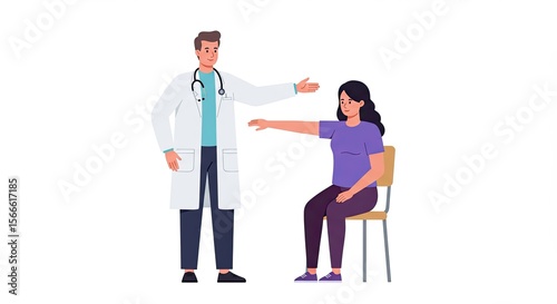 Doctor examining a female patient during a medical checkup in a healthcare setting