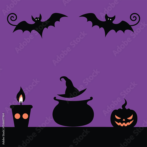 Halloween party invitations or greeting cards banner with vector 