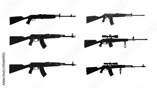 Silhouette vector illustration of a gun, minimalist and clean design emphasizing bold and simple shape suitable for security, law enforcement, safety, and tactical themes in modern graphic projects
