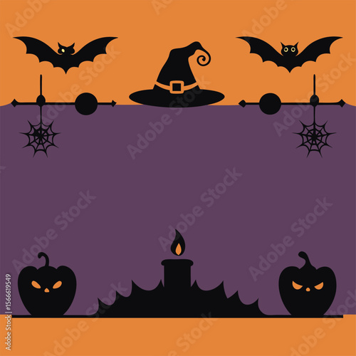 Halloween Elements Design and Text dividers doodle set Wedding decorative elements ornament borders lines Hand