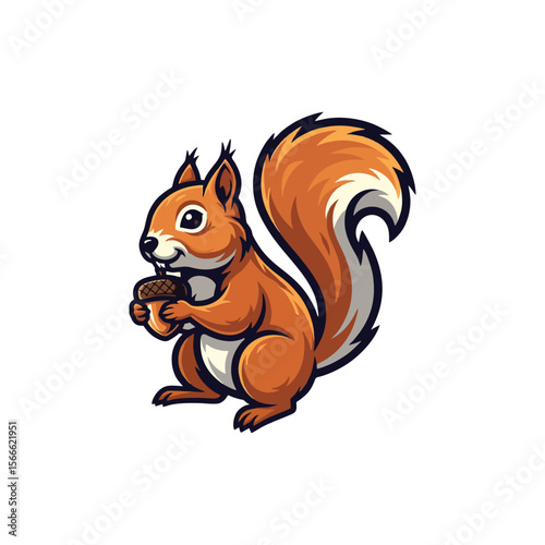 squirrel logo vector illustration