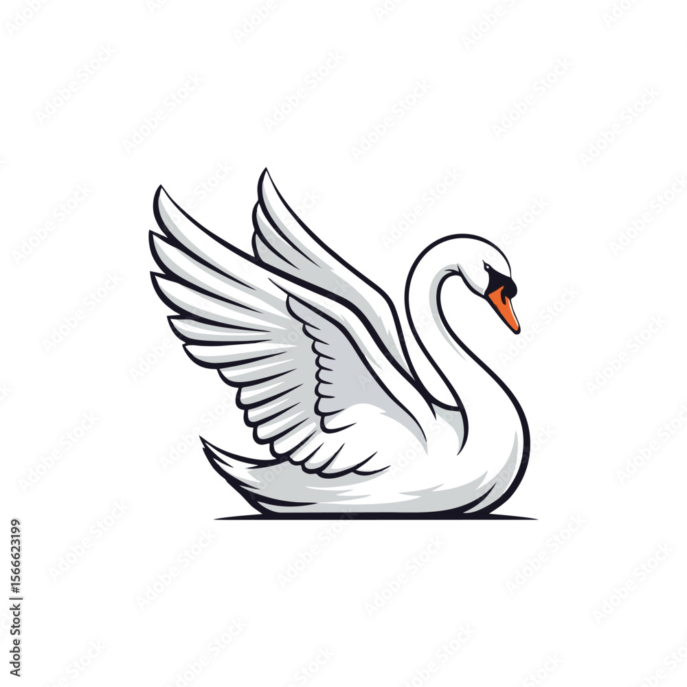 Obraz premium swan on the water logo 