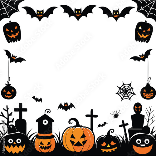 Halloween party invitations or greeting cards banner with vector 