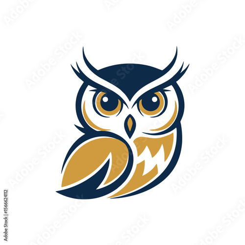owl logo on white background