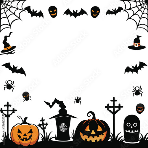Halloween party invitations or greeting cards banner with vector 