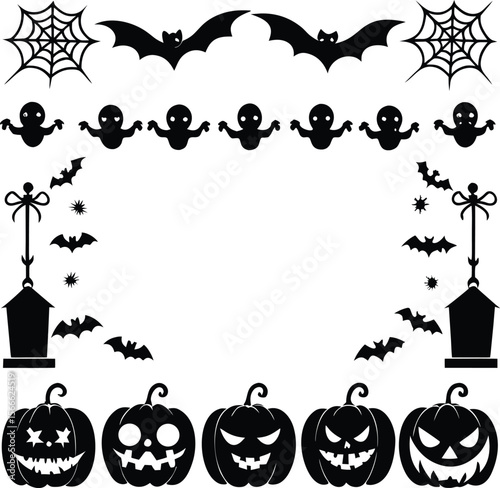 Halloween Silhouette Vector collection Happy Halloween vector design element set illustration  vector
