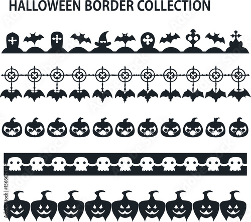 Halloween Silhouette Vector collection Happy Halloween vector design element set illustration  vector
