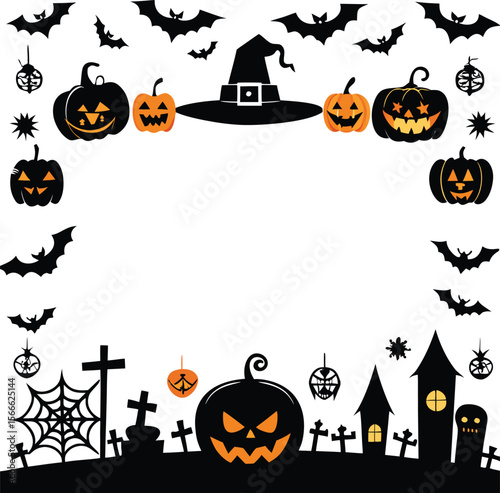 Halloween Silhouette Vector collection Happy Halloween vector design element set illustration  vector

