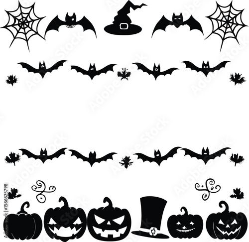Halloween Silhouette Vector collection Happy Halloween vector design element set illustration  vector
