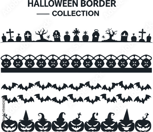 Halloween Silhouette Vector collection Happy Halloween vector design element set illustration  vector
