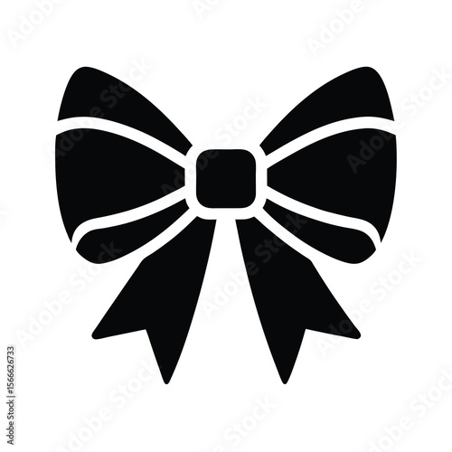 Elegant Black Bow Silhouette for Decoration and Gift Wrapping