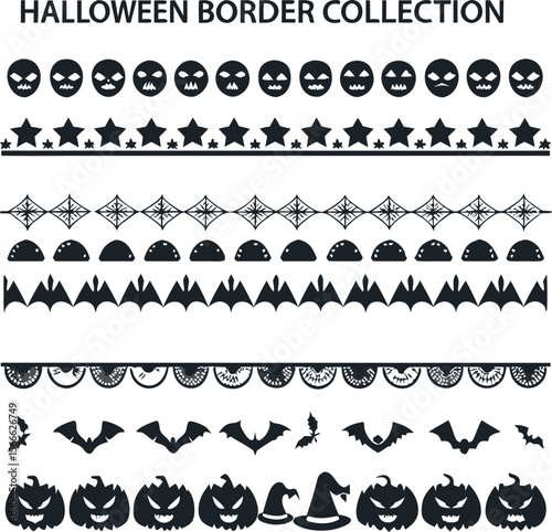 Halloween Silhouette Vector collection Happy Halloween vector design element set illustration  vector
