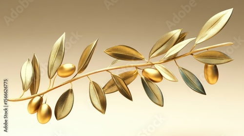 Wallpaper Mural style gold olive branch Torontodigital.ca