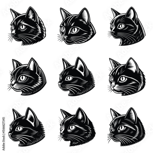 Halloween black cat mask