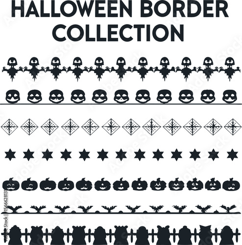 Halloween Silhouette Vector collection Happy Halloween vector design element set illustration  vector
