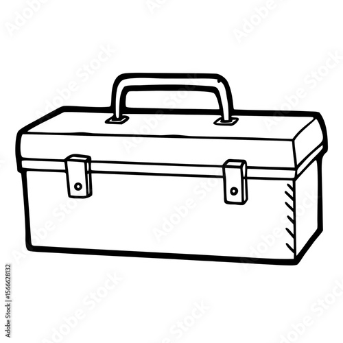 Clean and simple toolbox with straight lines and shape  
