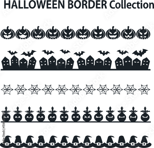 Halloween Silhouette Vector collection Happy Halloween vector design element set illustration  vector

