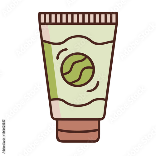 Ointment tube with green cap and clean, modern design  