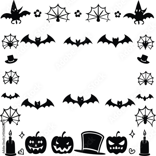 Halloween Silhouette Vector collection Happy Halloween vector design element set illustration  vector
