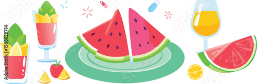 Summertime Refreshments Juicy Watermelon & Zesty Citrus Drinks