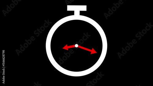 Timer clock icon animation on a Black background.