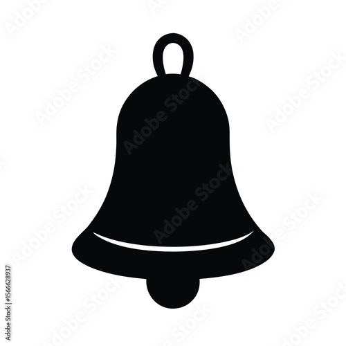 Simple Black Bell Icon on White Background for Various Purposes