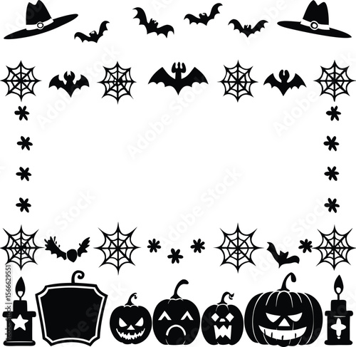 Halloween party invitations or greeting cards banner with vector 