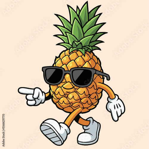 Stylish Tropical Fruit with Shades Indicating Direction