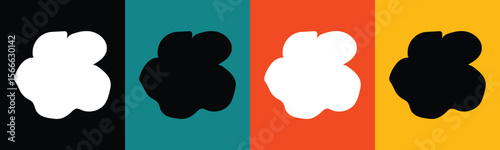 Abstract organic shapes on contrasting color blocks blobs