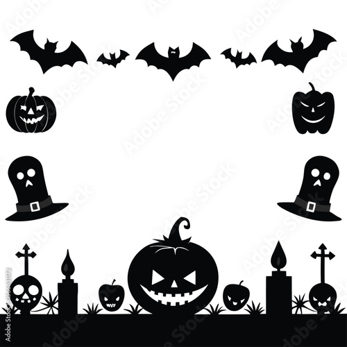 Halloween party invitations or greeting cards banner with vector 