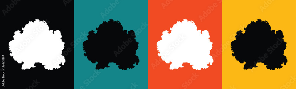 Fototapeta premium Abstract shapes on contrasting backgrounds black white