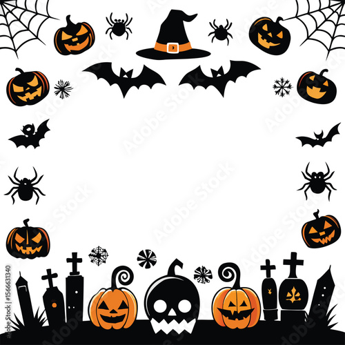 Halloween party invitations or greeting cards banner with vector 