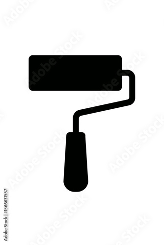 very simple flat and single minimalist Roller Silhouettes in black on a white background
