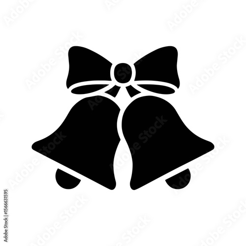 very simple flat and single minimalist Bells Silhouettes in black on a white background