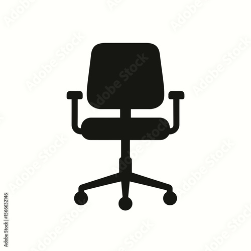 very simple flat and single minimalist Spinning Chair Silhouettes in black on a white background