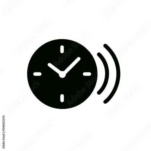 very simple flat and single minimalist Whispering Clock Silhouettes in black on a white background