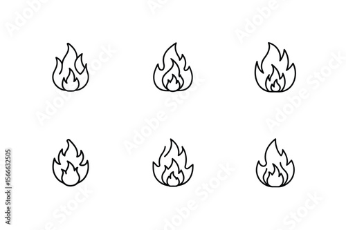 Fire icons outline