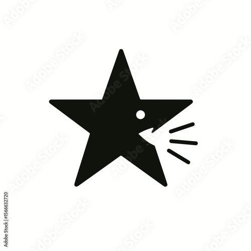 very simple flat and single minimalist Whispering Star Silhouettes in black on a white background