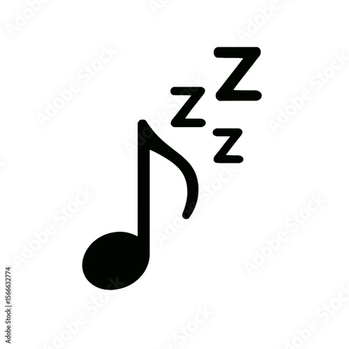 very simple flat and single minimalist Sleepy Note Step Silhouettes in black on a white background