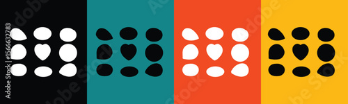 Abstract shapes on colorful backgrounds heart oval
