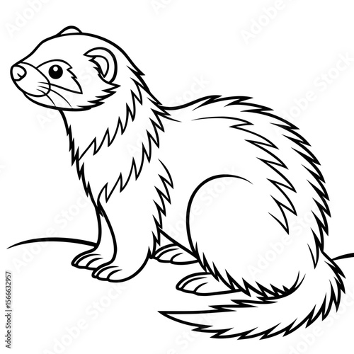 vector illustration of a ferret