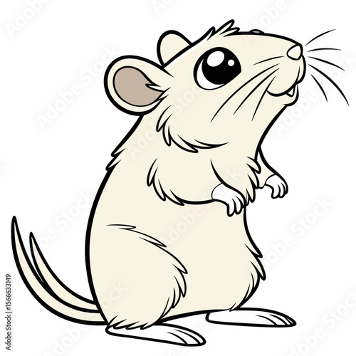 gerbil coloring page vector illustration