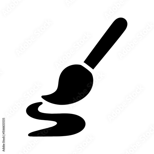 very simple flat and single minimalist Flowing Brush Silhouettes in black on a white background