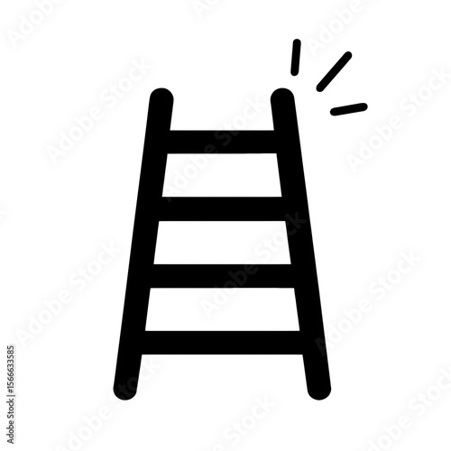 very simple flat and single minimalist Gleaming Ladder Silhouettes in black on a white background