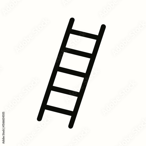 very simple flat and single minimalist Drifting Ladder Step Silhouettes in black on a white background