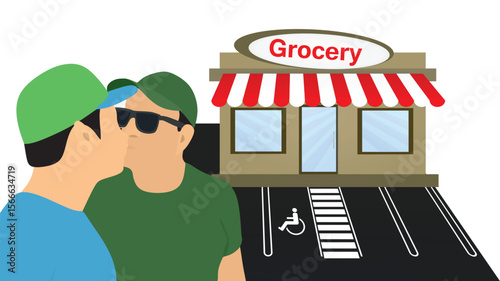 Gay couple kissing. vector illustration