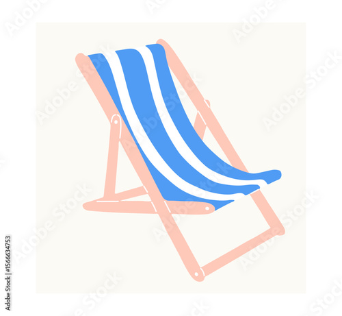 Flat Design Summer Sun Lounger – Beach Chair Icon